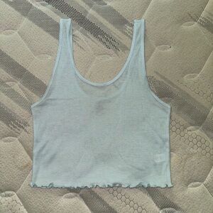 Aerie XS Light Blue Cropped Tank Top